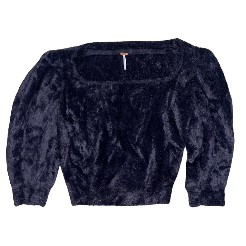 Free People Moonbeam Pullover Sweater in Black fur women’s size medium - Picture 2 of 9